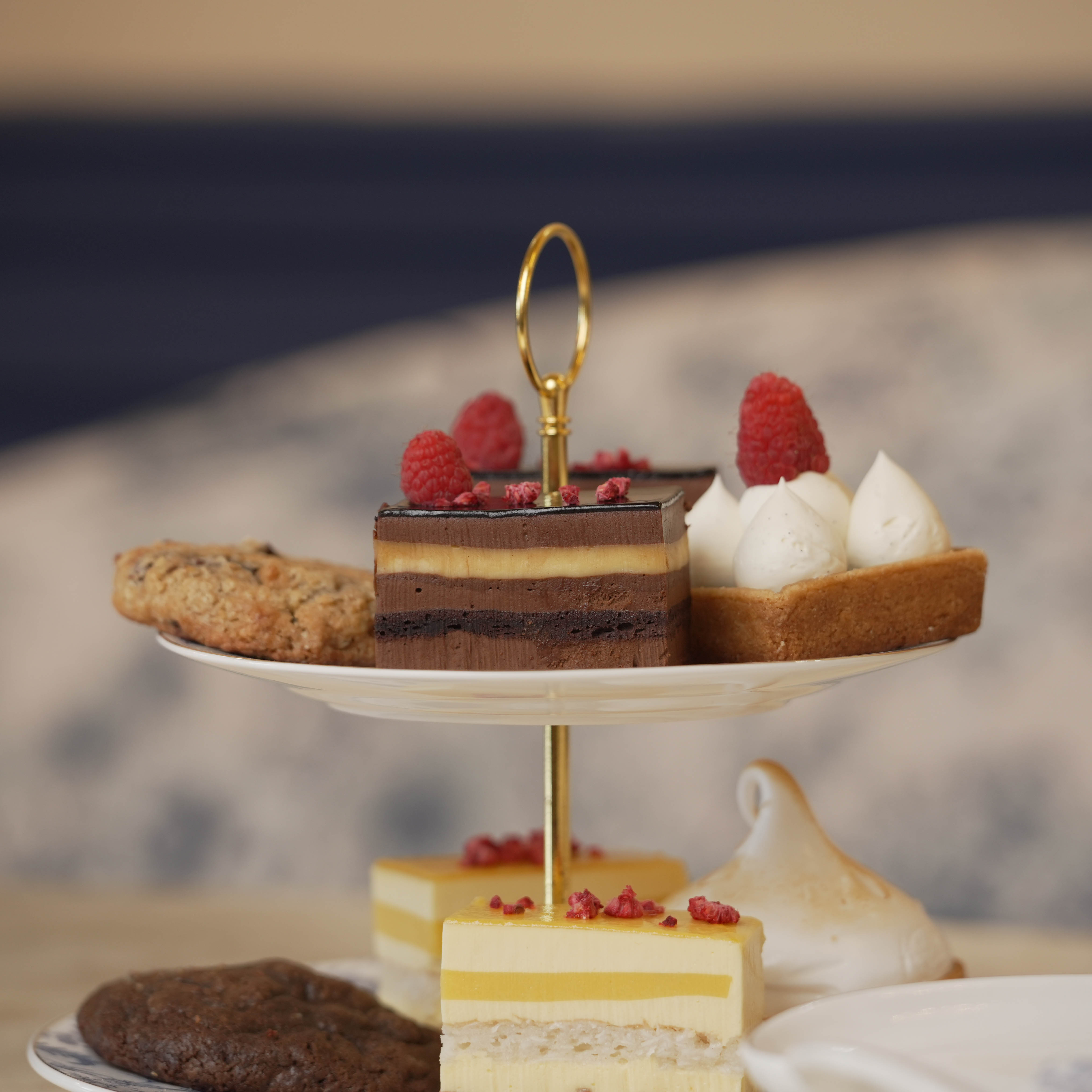 Tiered dessert stand at Monaco's Cafe