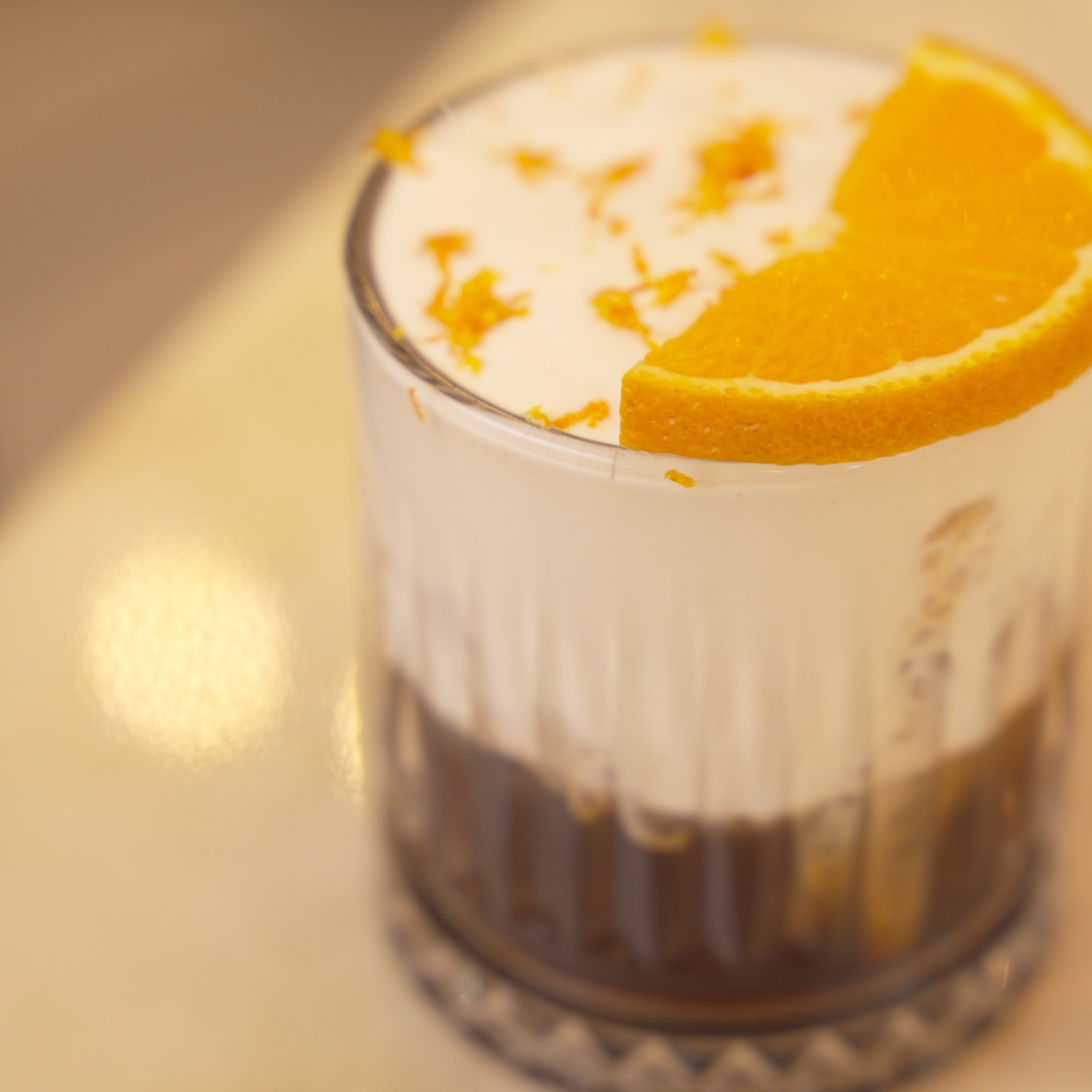 Orange cream iced coffee at Monaco's Cafe